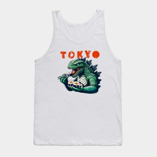 Tokyo Monster Sushi Feast T-Shirt - Fun Urban Dinosaur Graphic Tee Tank Top